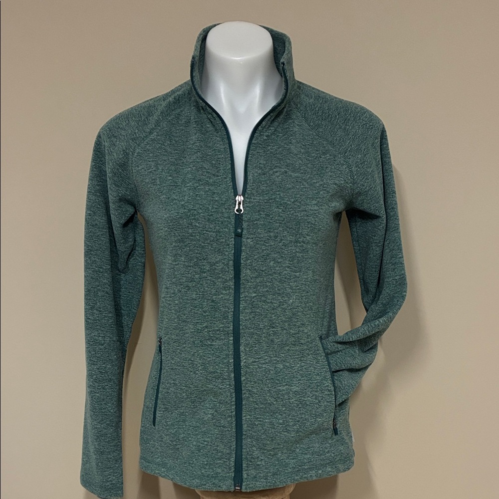 Eddie Bauer Sea Green Fleece Full Zip Sweater / Jacket; Cozy; Size:  XS